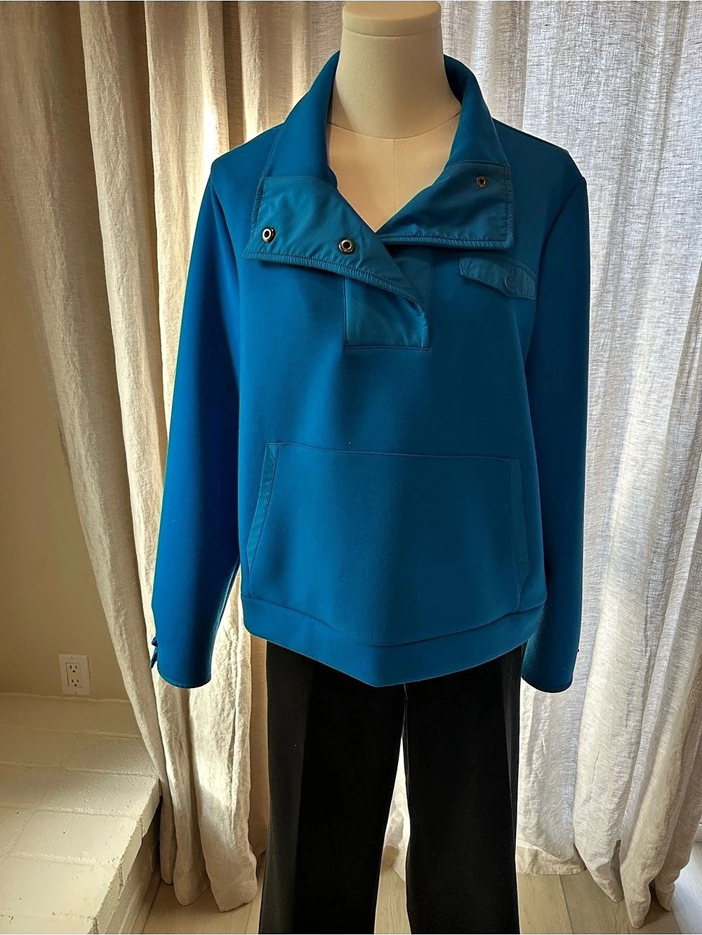 Talbots Women's Blue Quarter-Zip Utility Jacket Size Medium - Picture 2 of 7